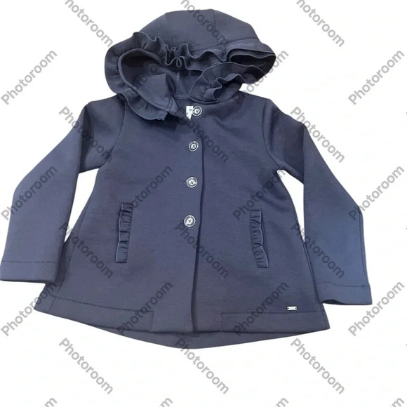 Mayoral Other - Mayoral girls size 7 Blue Ruffled Jacket With Pockets